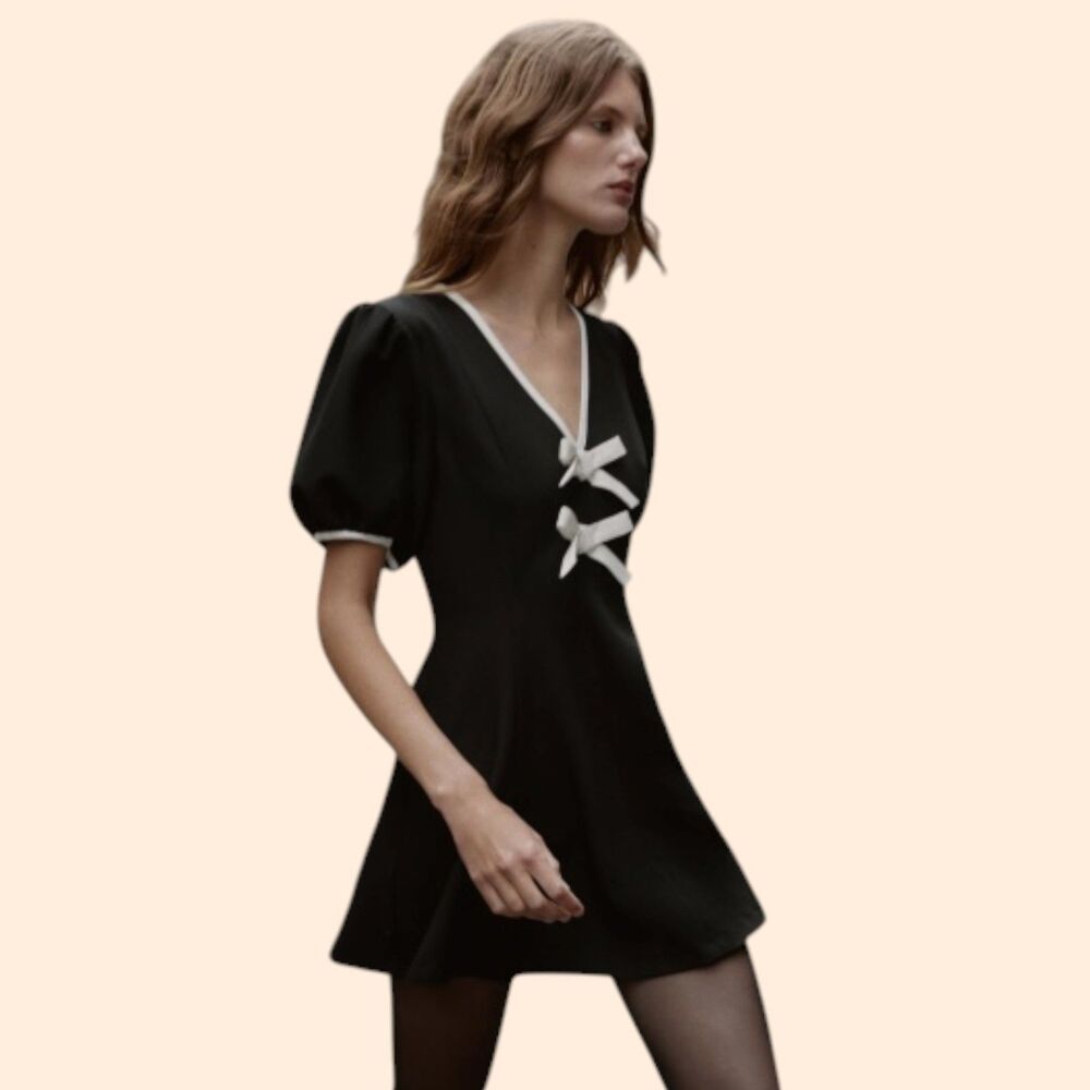 Zara Bow Black Mini Dress
